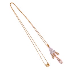 Diamond Two-Tone White and Yellow Gold Drop Necklace