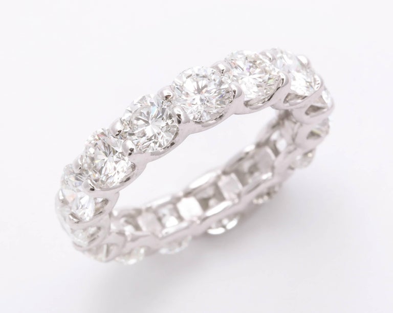 Diamond U Setting Eternity Band Set in Platinum For Sale at 1stDibs