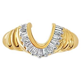 Diamond 'U' Shaped Baguette Engagement Ring Wrap/Enhancer For Sale