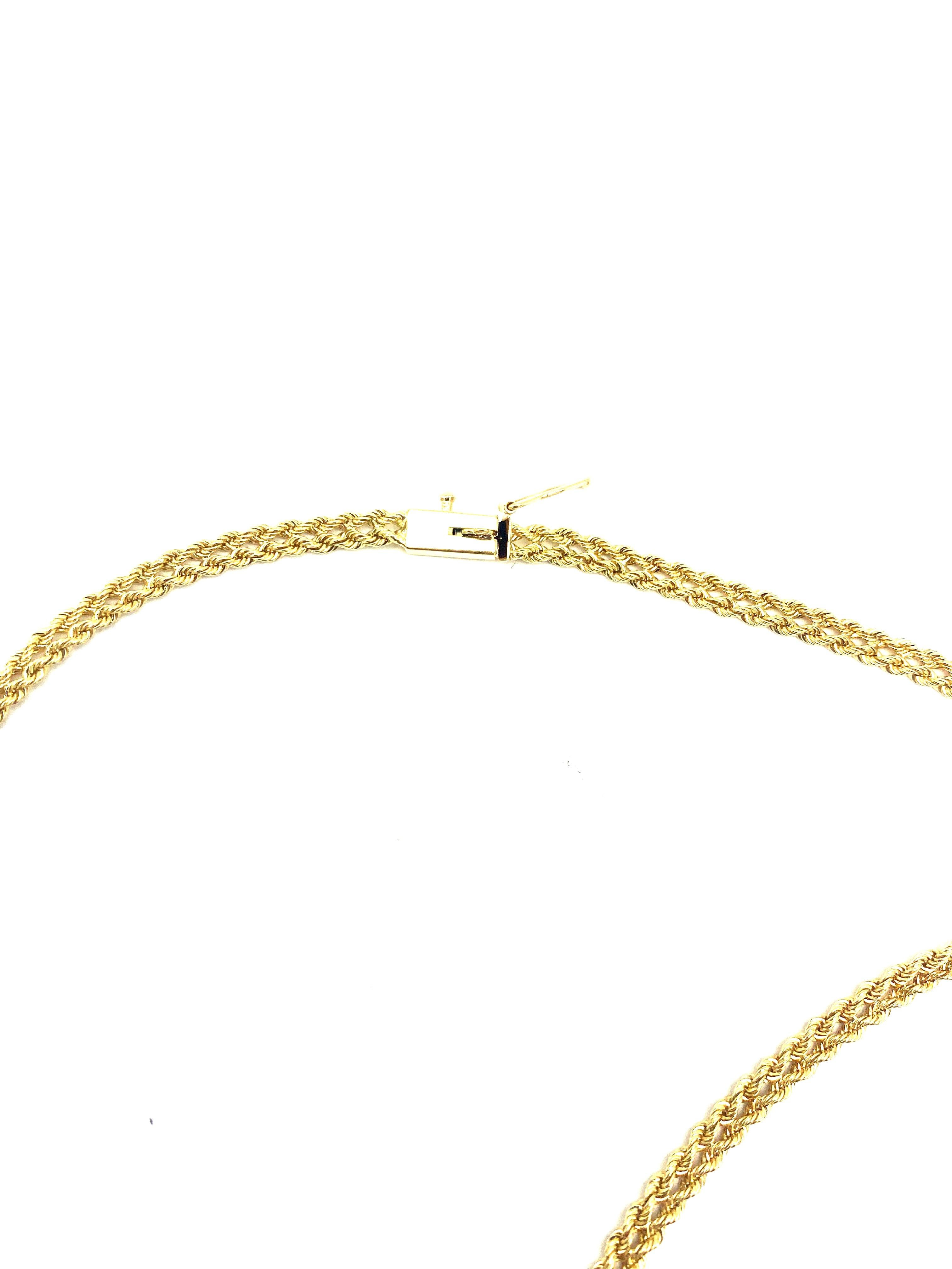 Diamant V-Halskette 14 Karat Pave .25 Karat Diamantschliff Seilkette mit Diamantschliff (Zeitgenössisch)