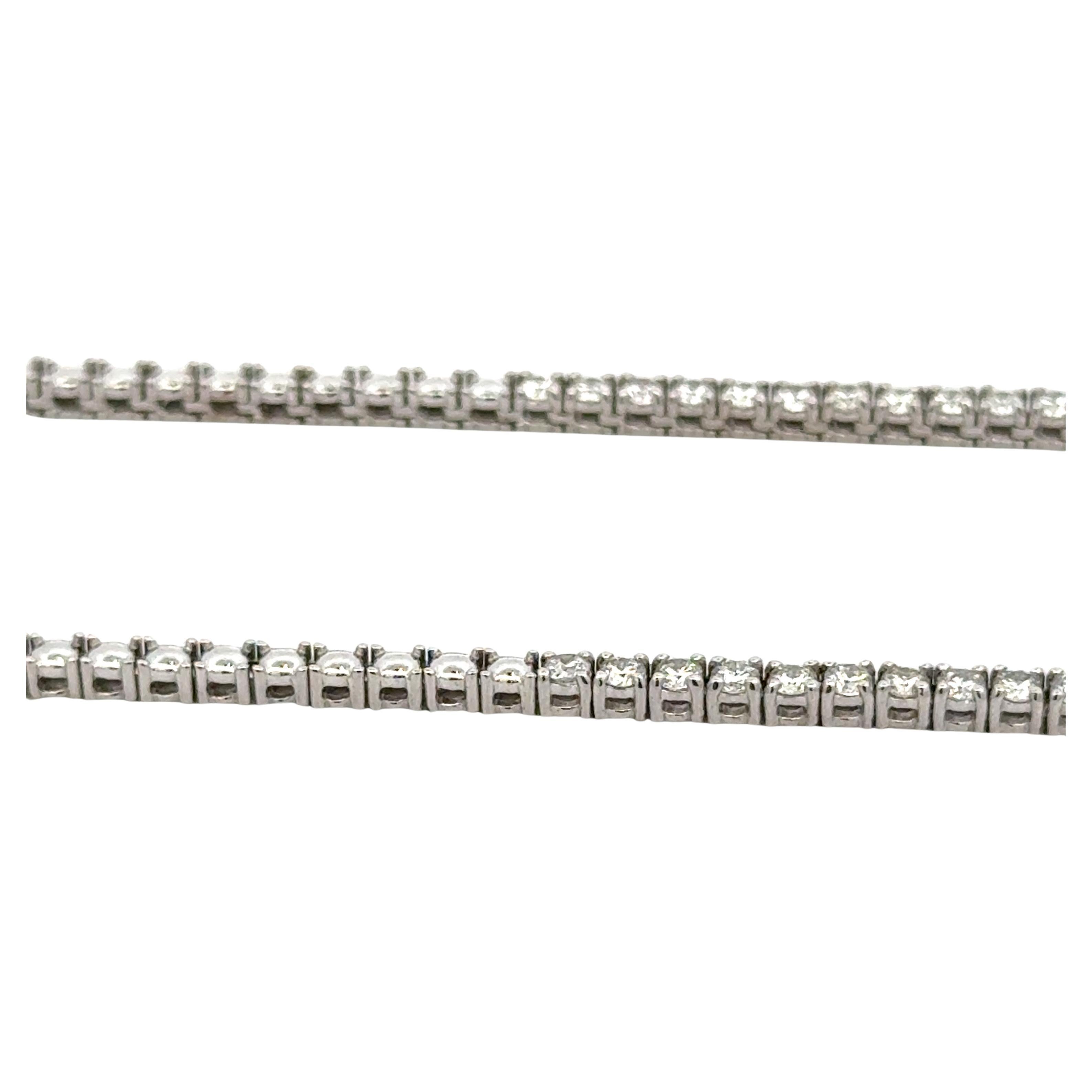 Diamant V-förmige abgestufte Halbweg-Tennis-Halskette mit Diamanten 5,40 Karat 14KT Weißgold im Angebot 8
