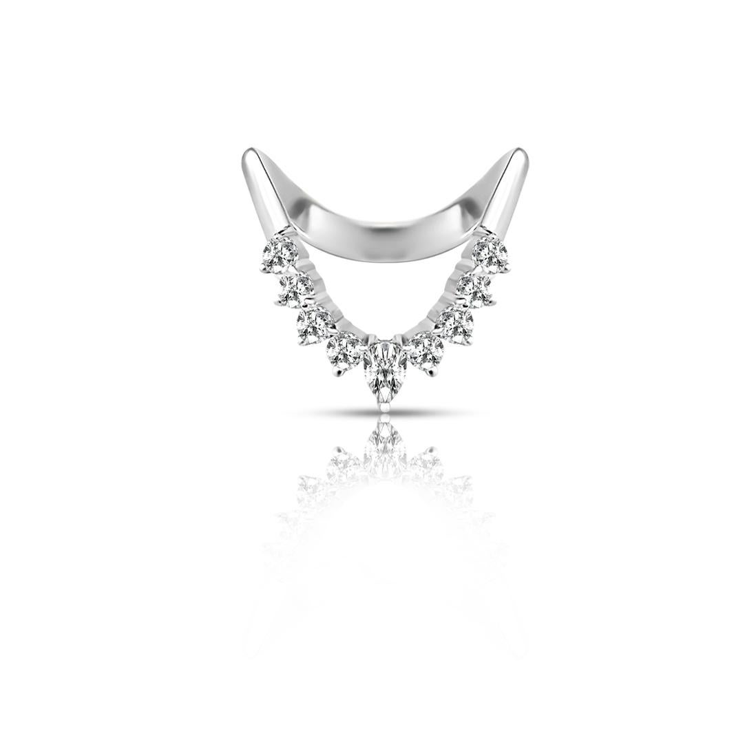 For Sale:  Diamond Vanki Indian Ring - Half Studded 3