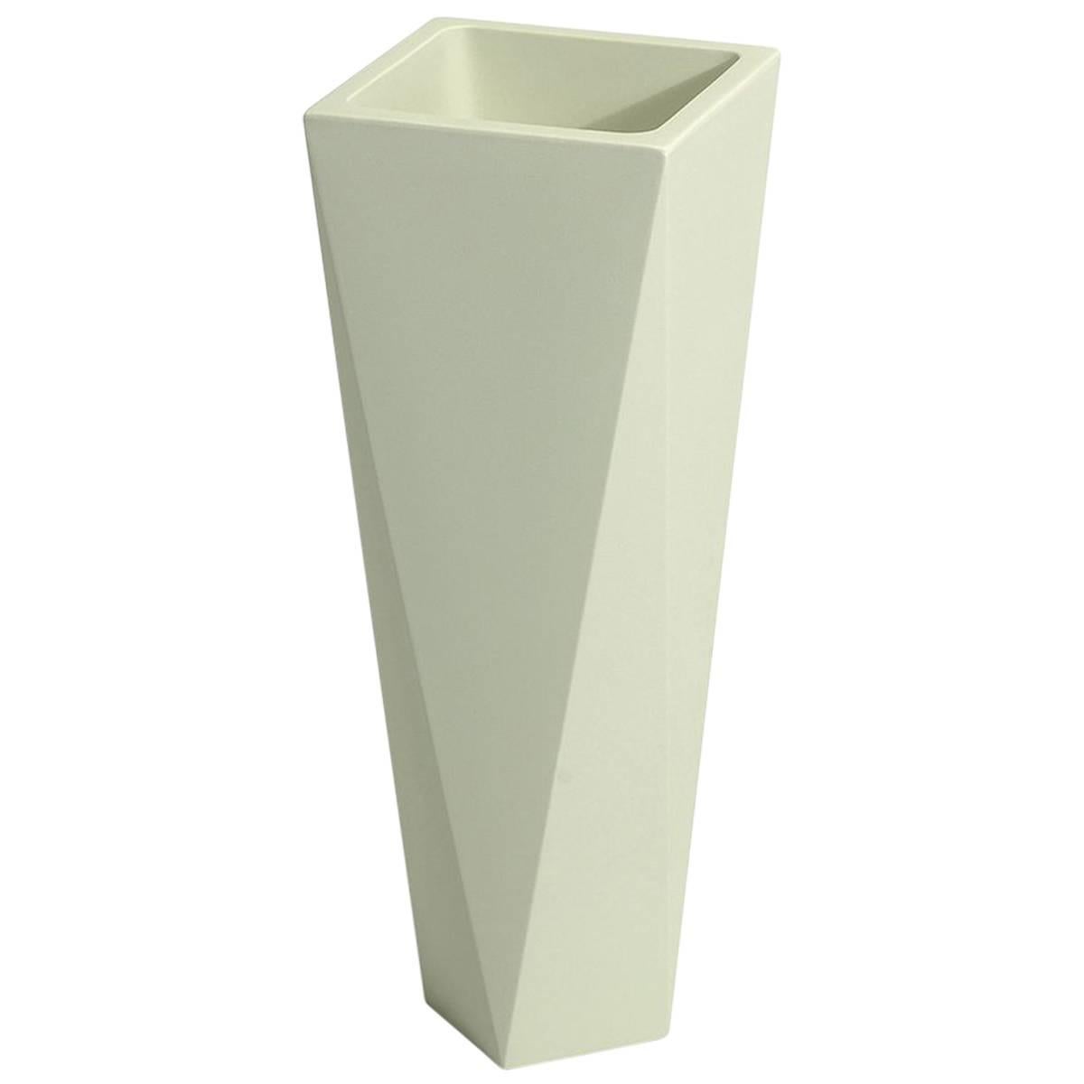 Diamond Vase in Matte Ivory Polyethylene by JVLT/Joe Velluto for Plust For Sale