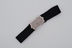 Diamond Velvet Choker Necklace in 18K White Gold Unworn