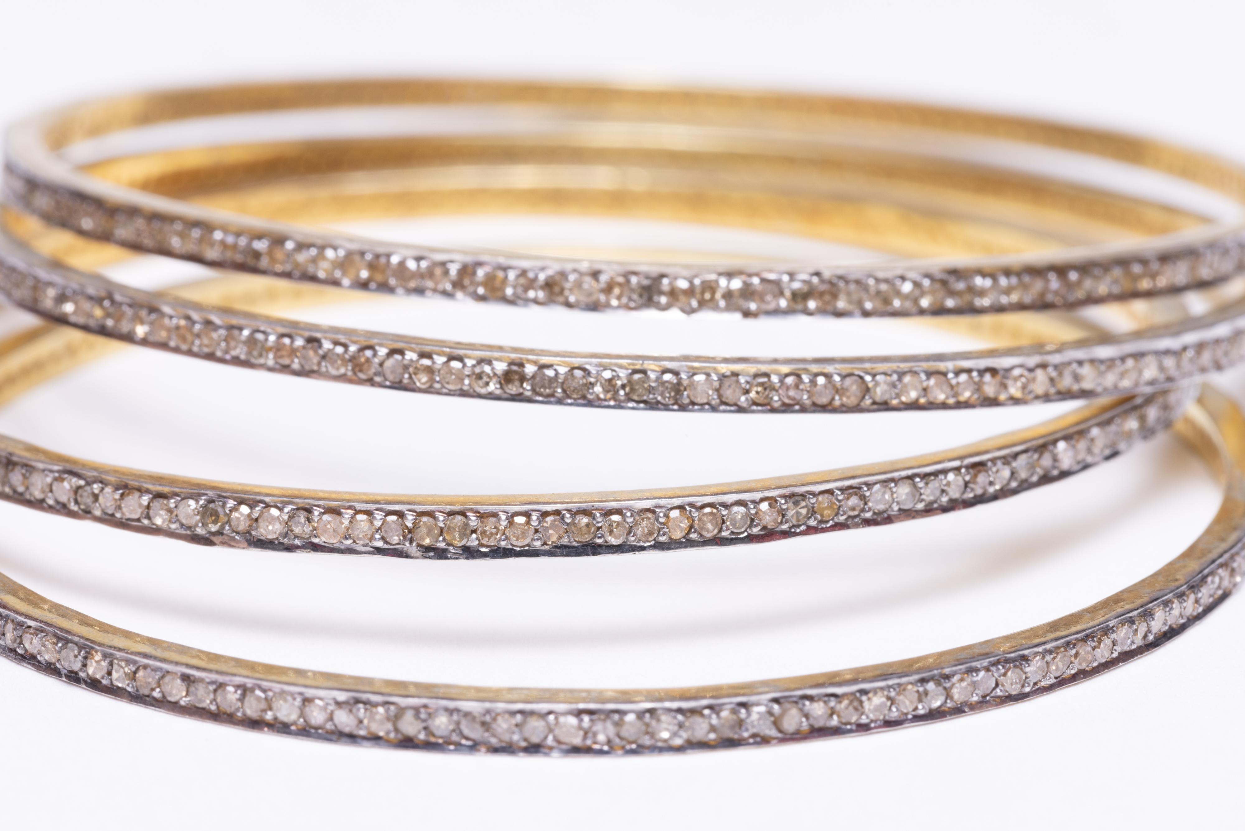 Bracelet en vermeil avec diamants Excellent état - En vente à Nantucket, MA
