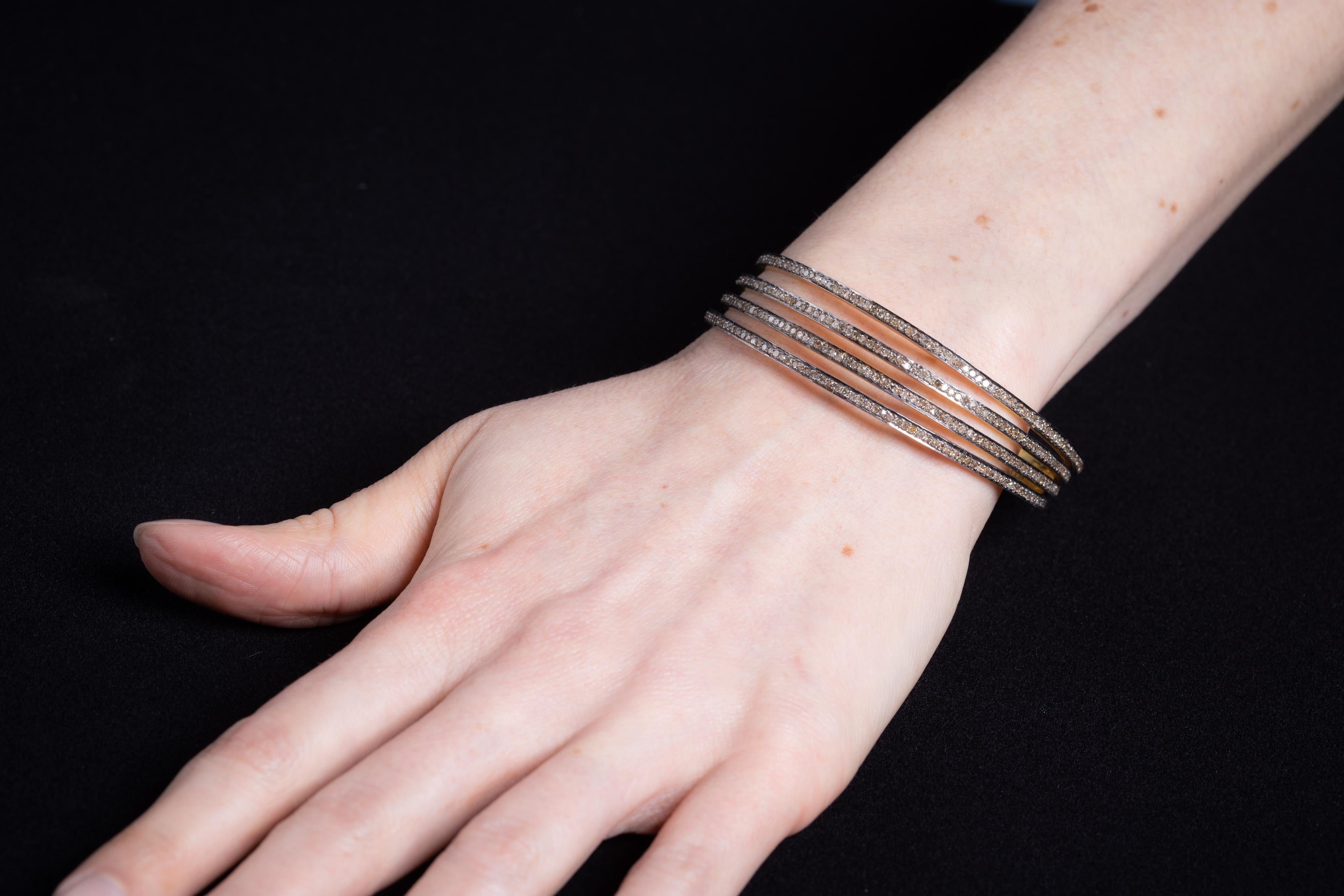 Bracelet en vermeil avec diamants Unisexe en vente
