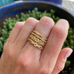 Diamond Vine Twist Chevron Stack Band 14K Gold, 0.20Carat, MADE TO ORDER LR51168