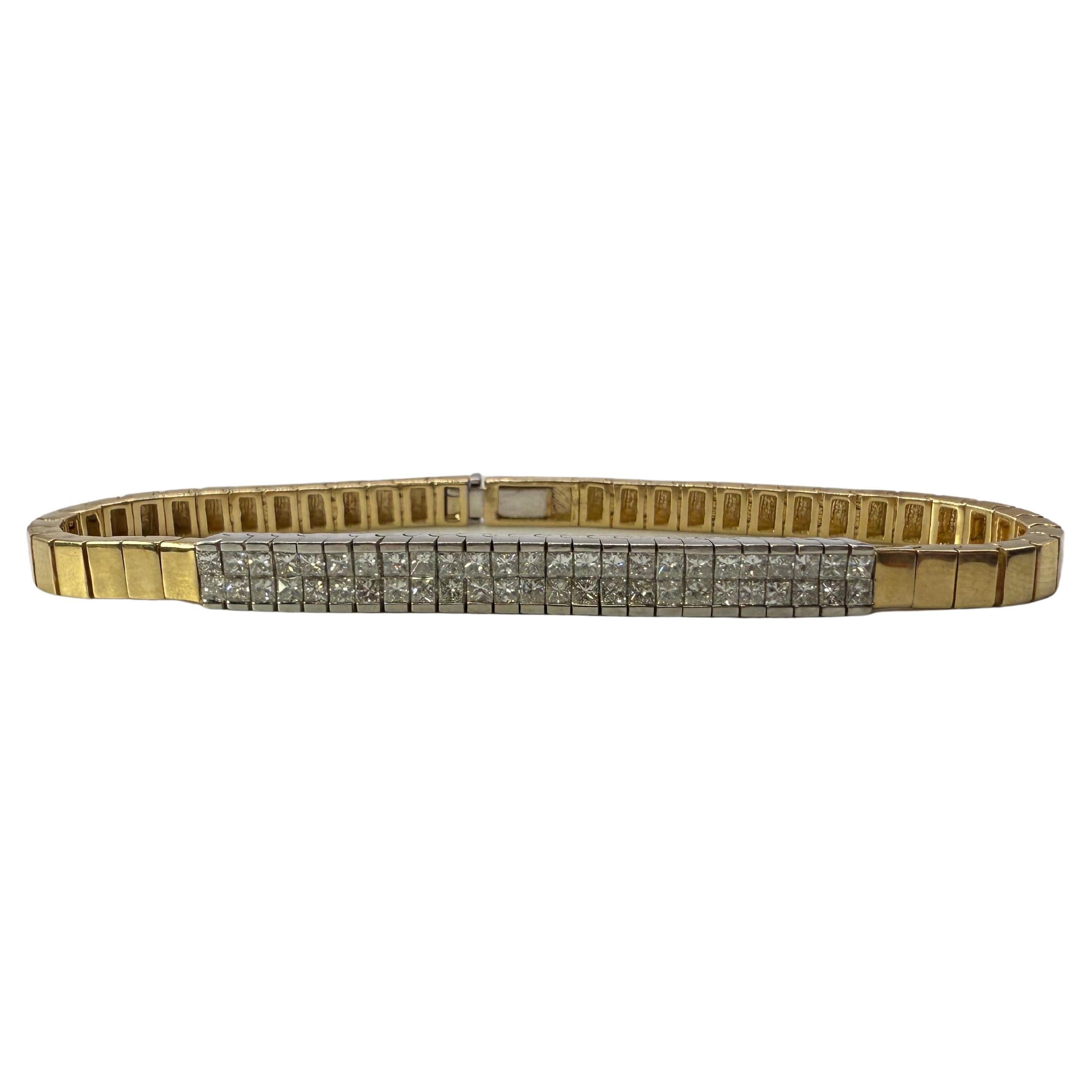 Pulsera Vintage de diamantes en oro blanco y amarillo 14KT