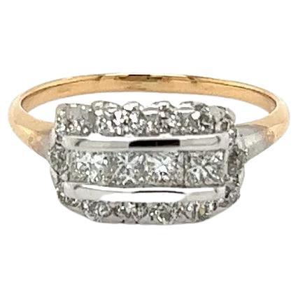 Diamond Vintage Edwardian Marriage Platinum Band Ring