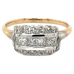 Diamond Antique Edwardian Marriage Platinum Band Ring