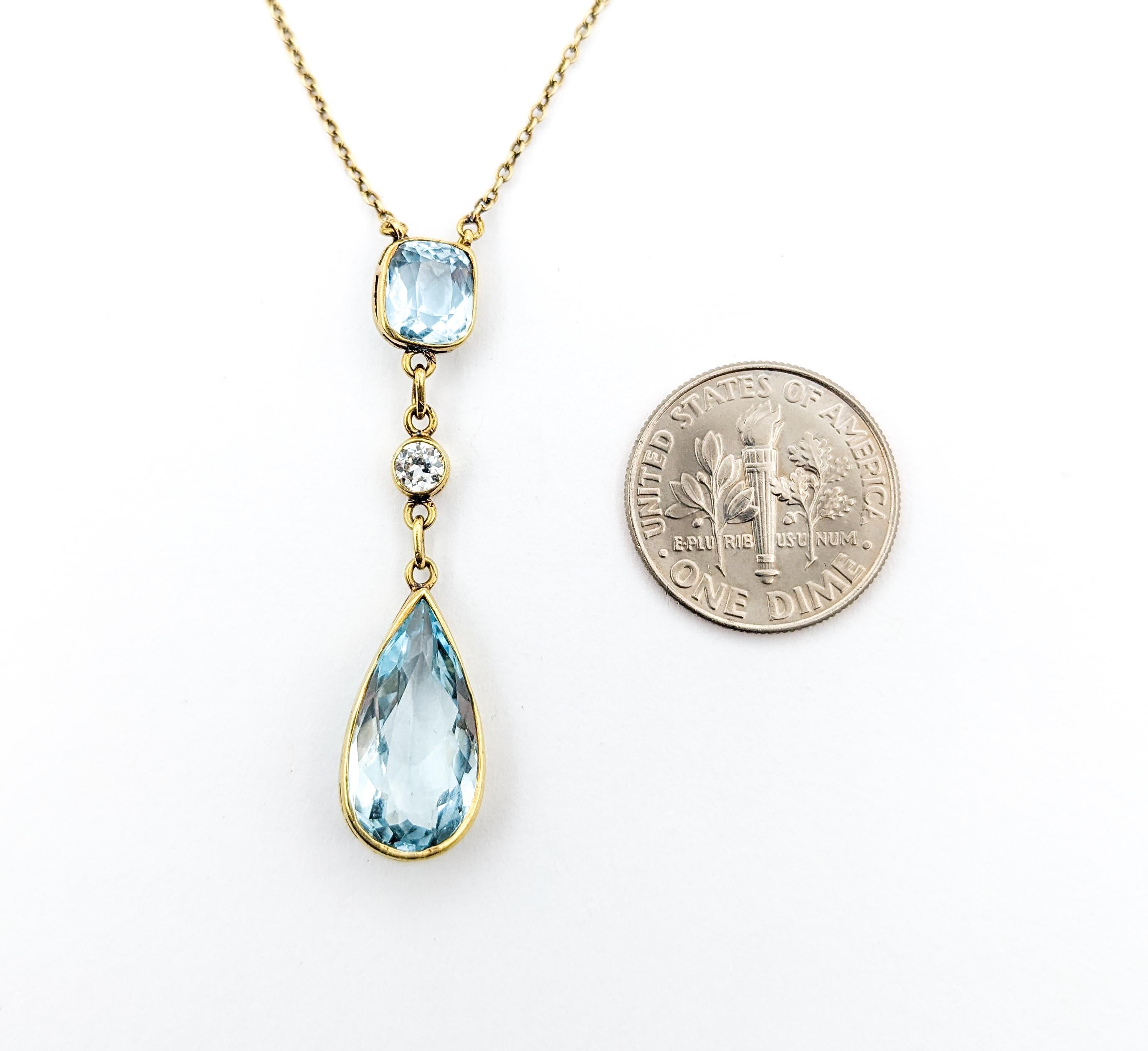 Diamant Vintage Mid Century Halskette in Gelbgold im Angebot 4