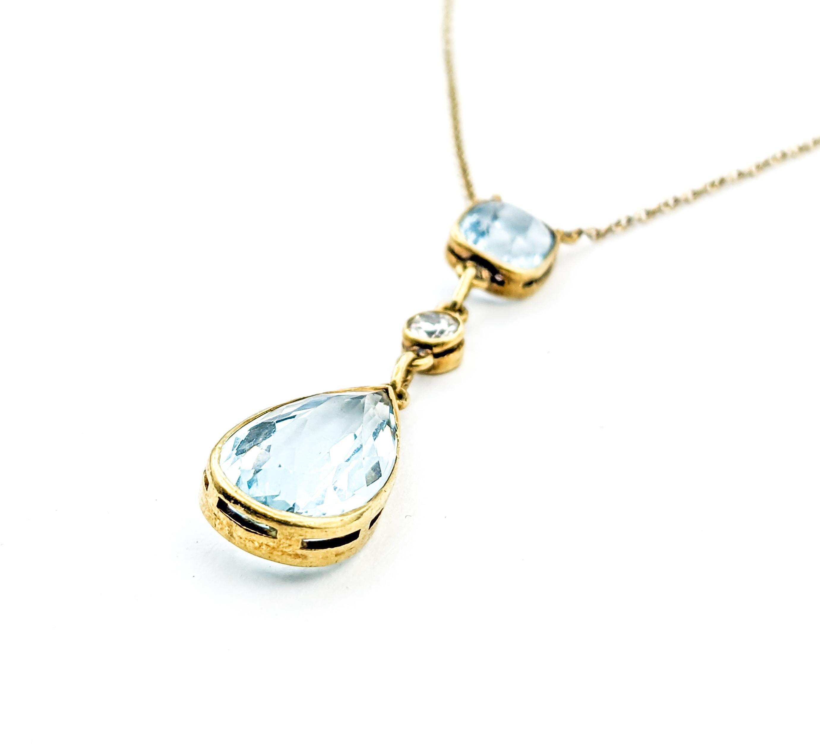Diamond Vintage Mid Century Necklace in Yellow Gold For Sale 1