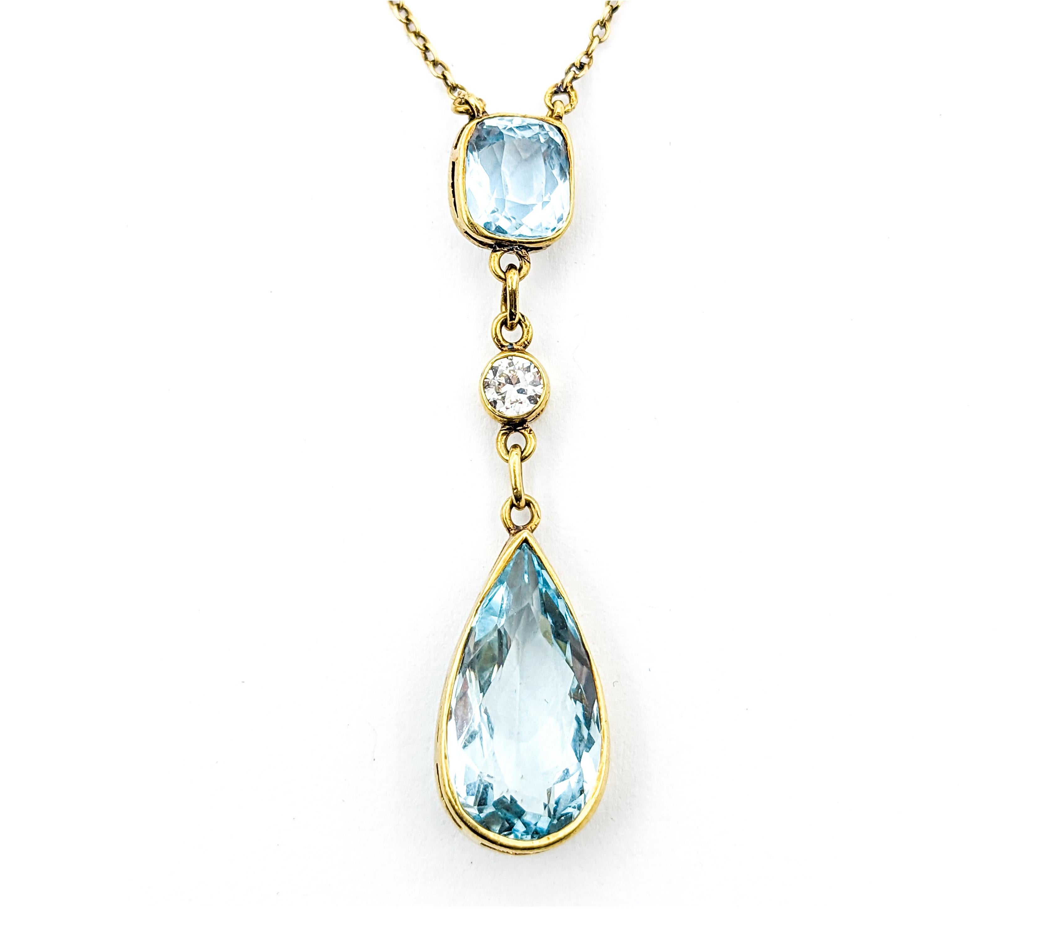 Diamant Vintage Mid Century Halskette in Gelbgold im Angebot 3