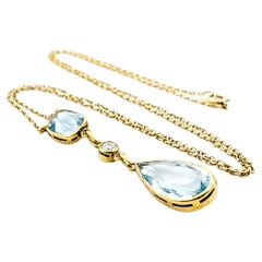 Collier Vintage Mid Century en or jaune avec diamants