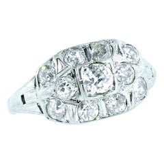 Diamond Vintage Ring in White Gold