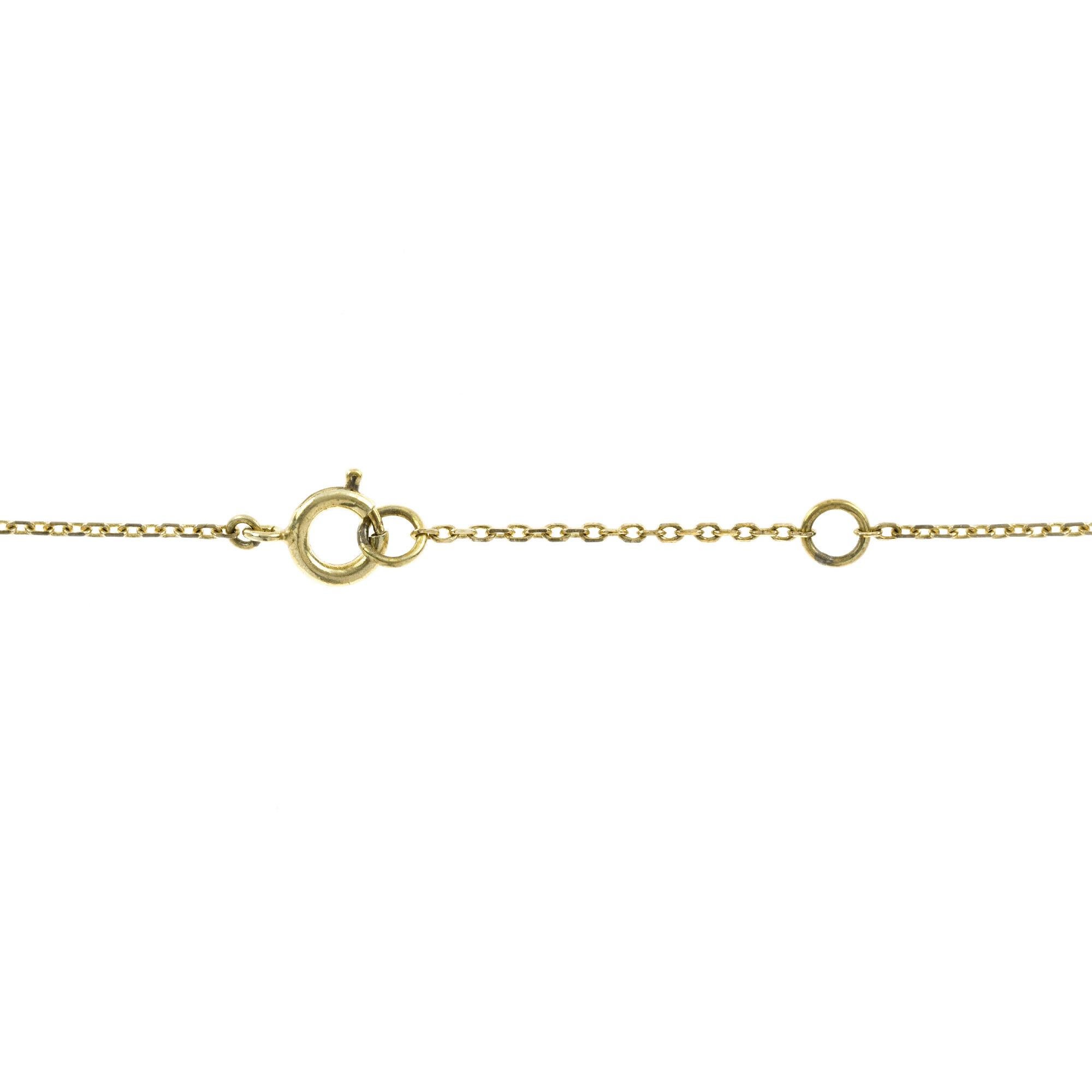 Diamond Vintage Style Ribbon Floral Necklace in 18K Yellow Gold In New Condition For Sale In Bangkok, TH