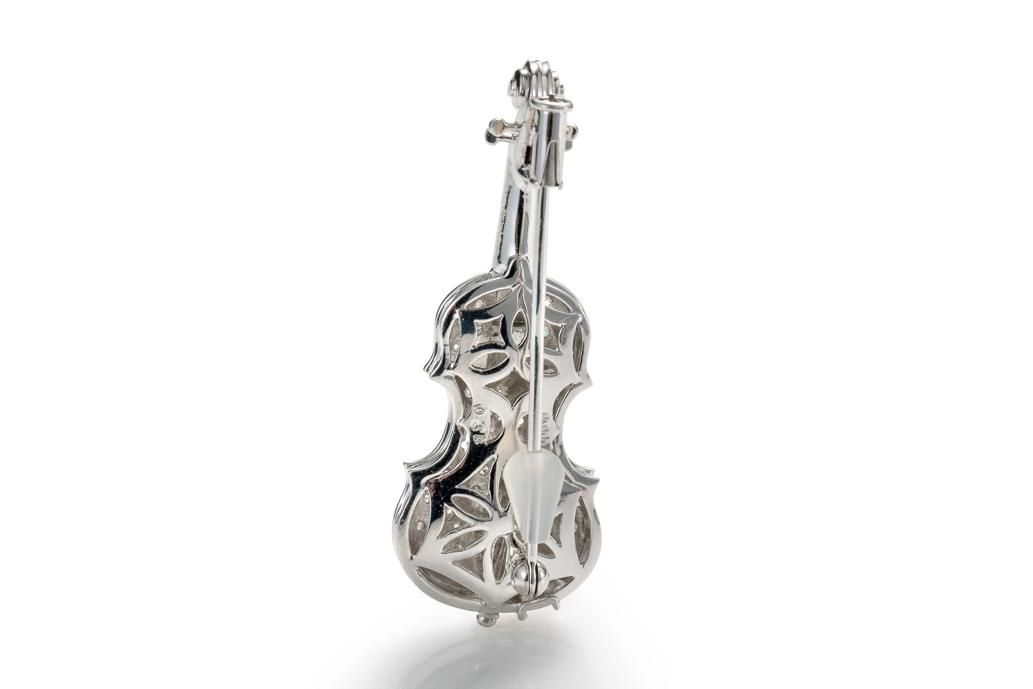 Diamant-Violinnadel aus 18 Karat Gold im Zustand „Hervorragend“ im Angebot in Atlanta, GA