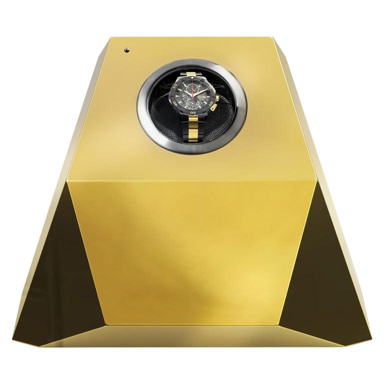 Diamond Watch Winder Black and Gold Version For Sale