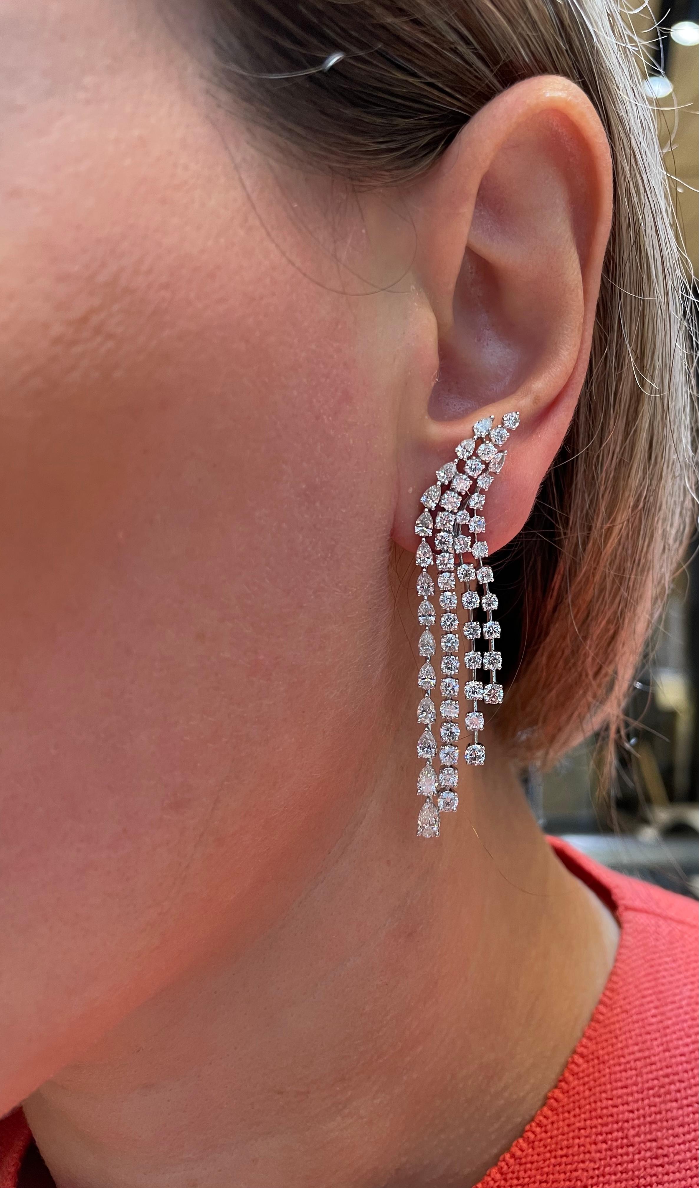 Diamond Waterfall Dangle Earrings 1