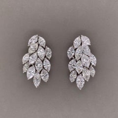 Diamond Waterfall Gold Chandelier Earrings