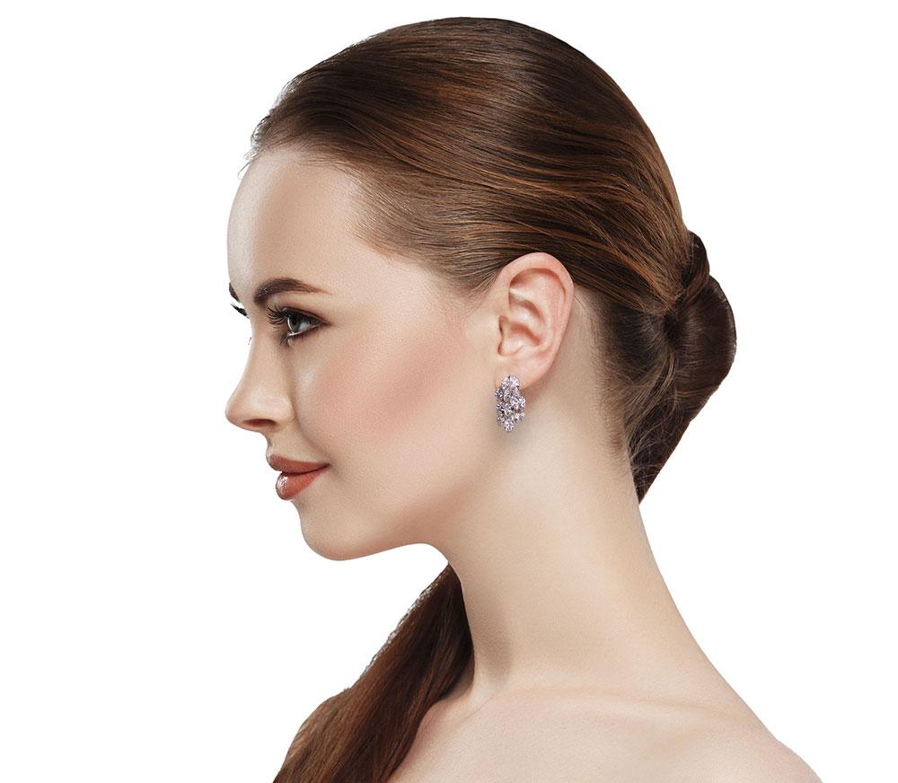 Women's Diamond Waterfall Gold Chandelier Earrings