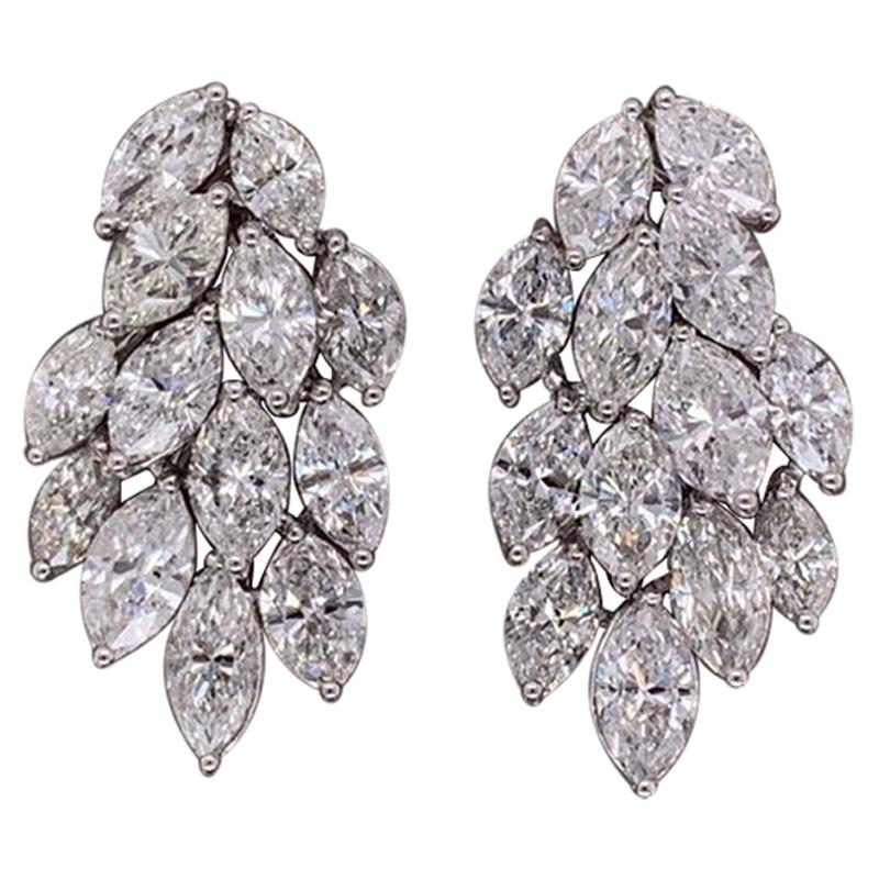 Diamond Waterfall Gold Chandelier Earrings