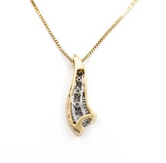Diamond Waterfall Pendant Necklace in 10k Yellow Gold