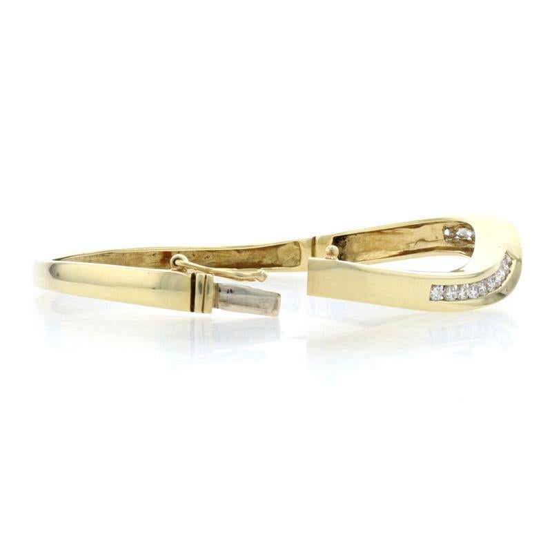 Diamant Wave Armreif, 18k Gelbgold runder Brillant 1,05ctw Damen