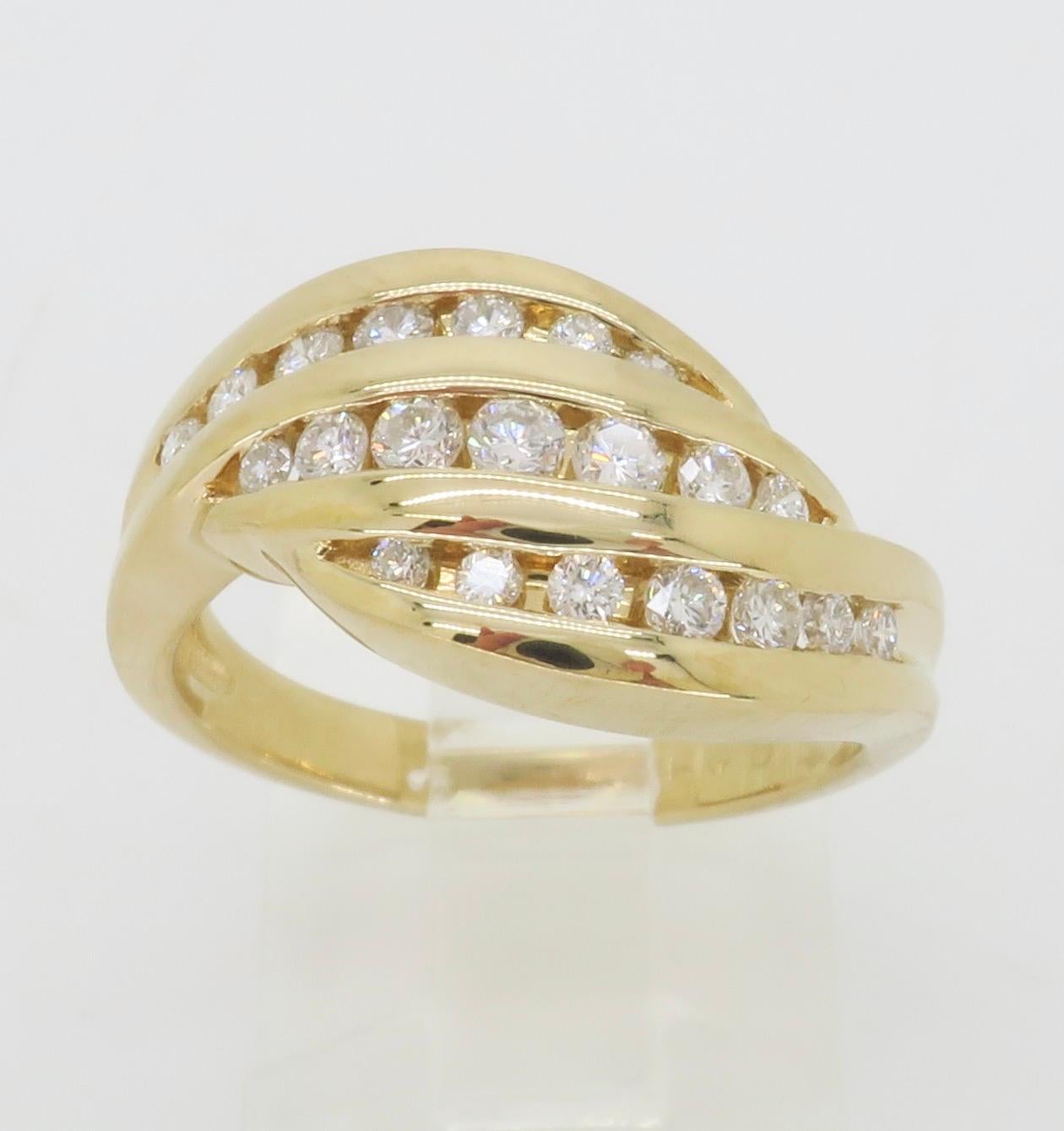 Diamond Wave Cocktail Ring  For Sale 1