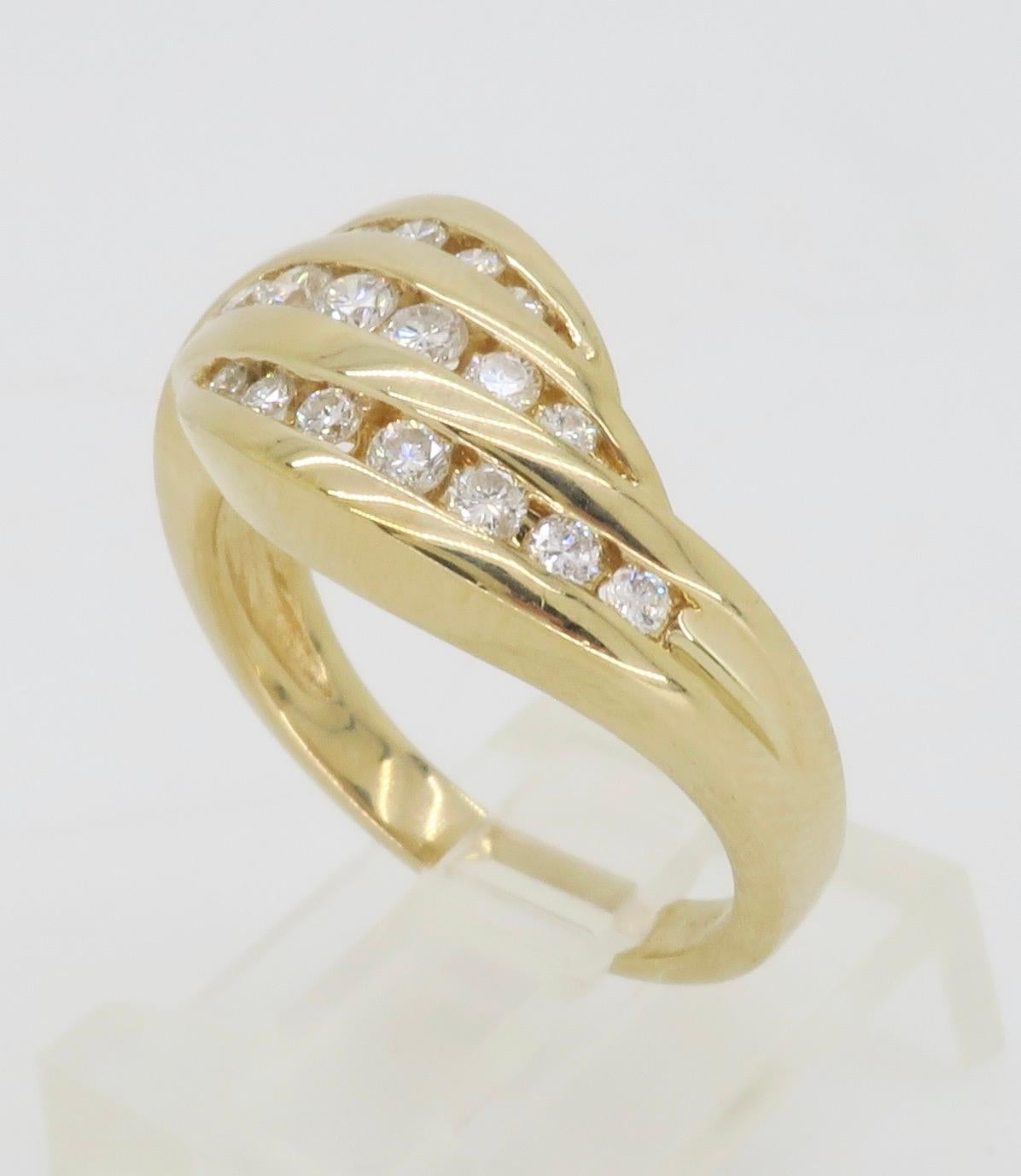 Diamond Wave Cocktail Ring  For Sale 2