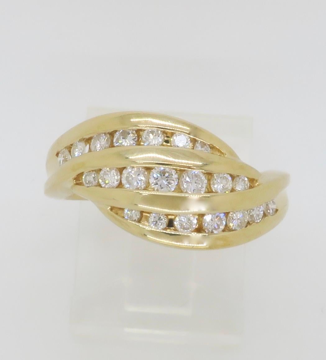 Diamond Wave Cocktail Ring  For Sale 4