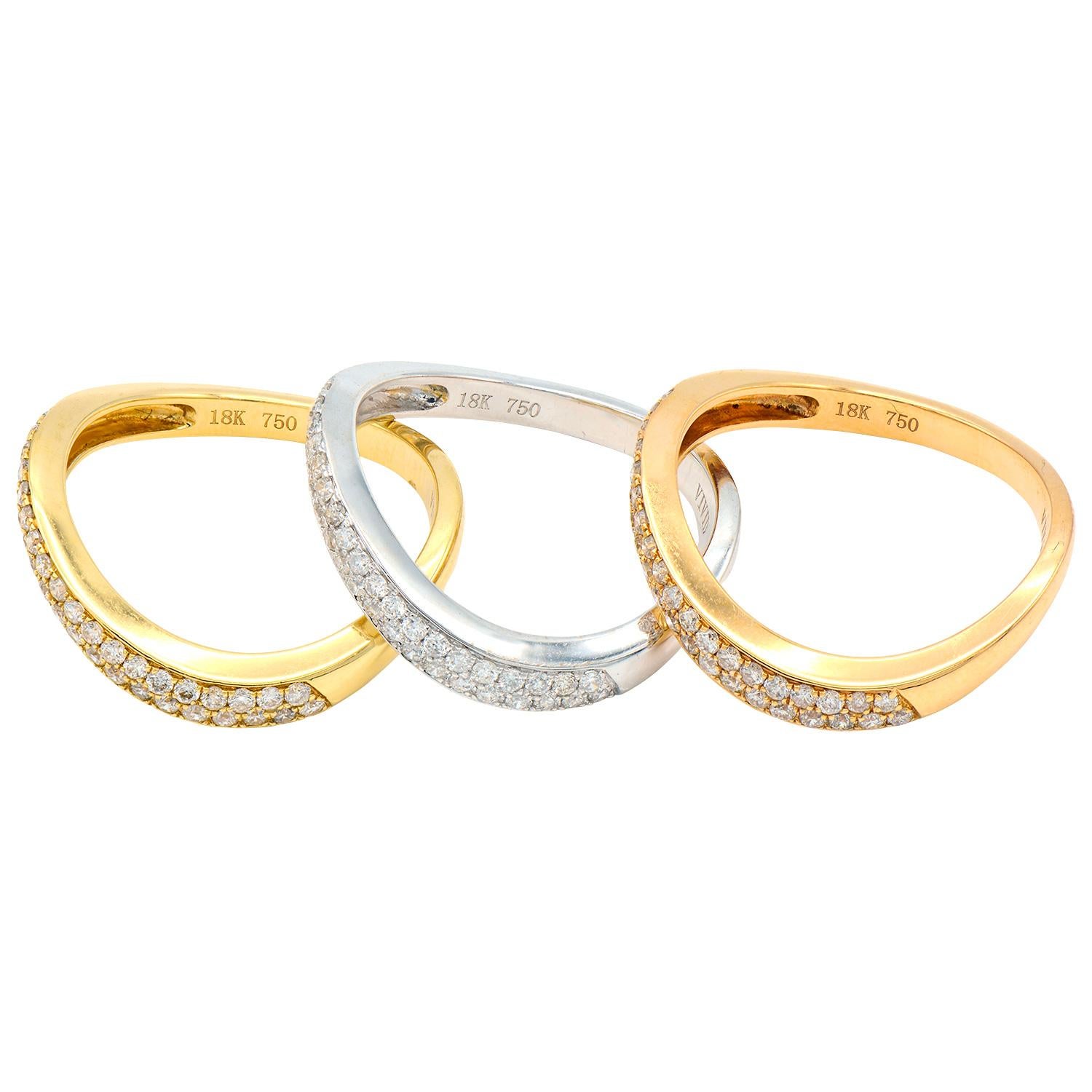 diamond wave ring gold