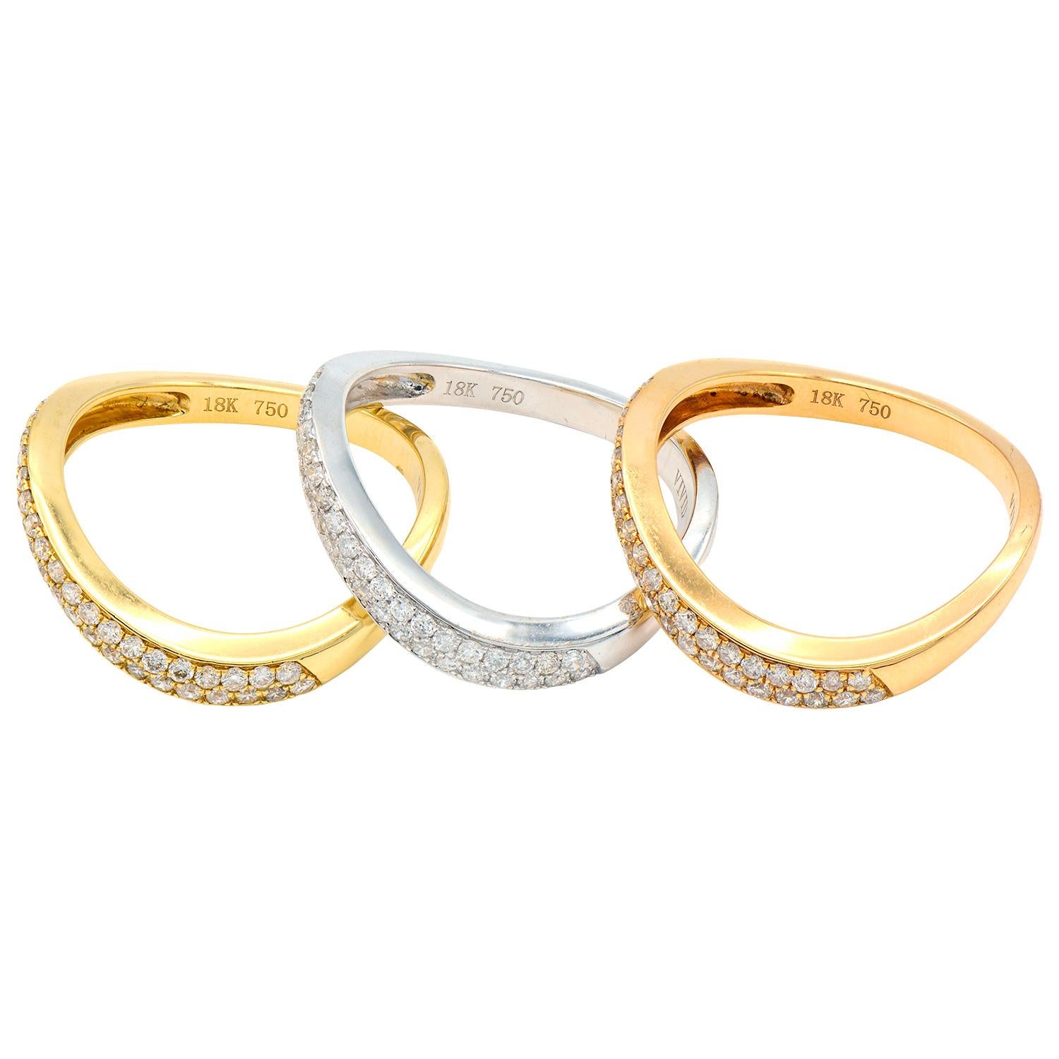 diamond wave ring gold