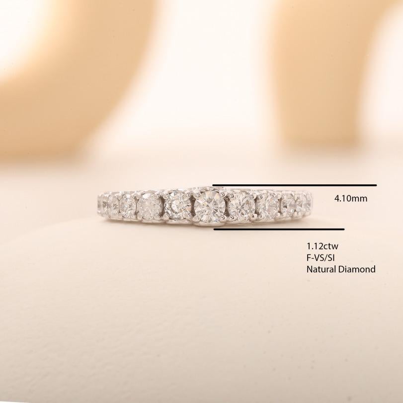 Diamant Hochzeit 1,12ct Band Ring (Rundschliff) im Angebot