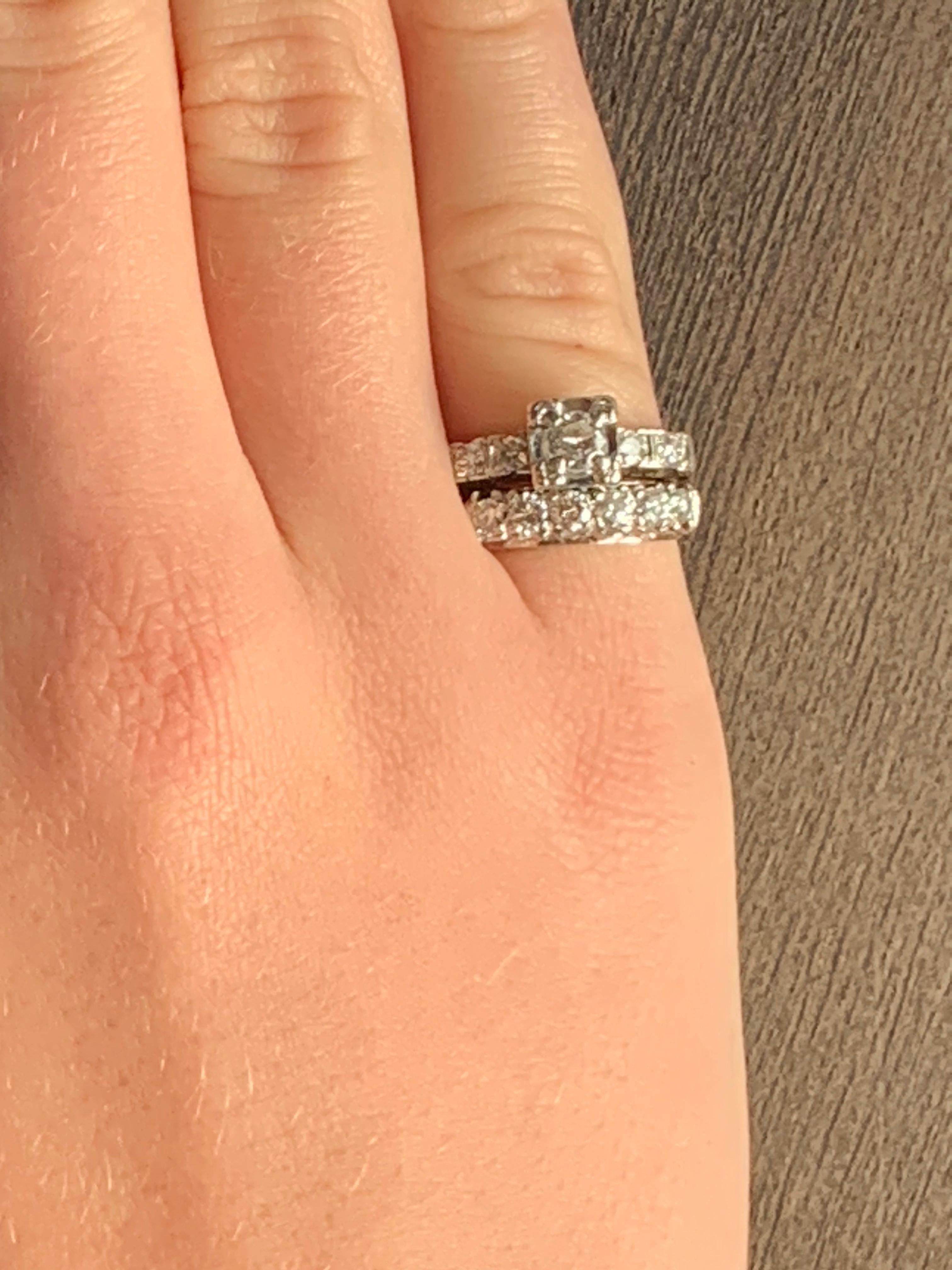 Diamond Wedding and Engagement 14 Karat Yellow Gold Bridal Set 4