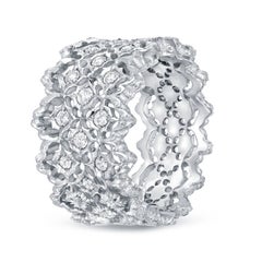 Handcrafted 18K White Gold Wedding Band with 0.34 Carat Diamonds - Tamir