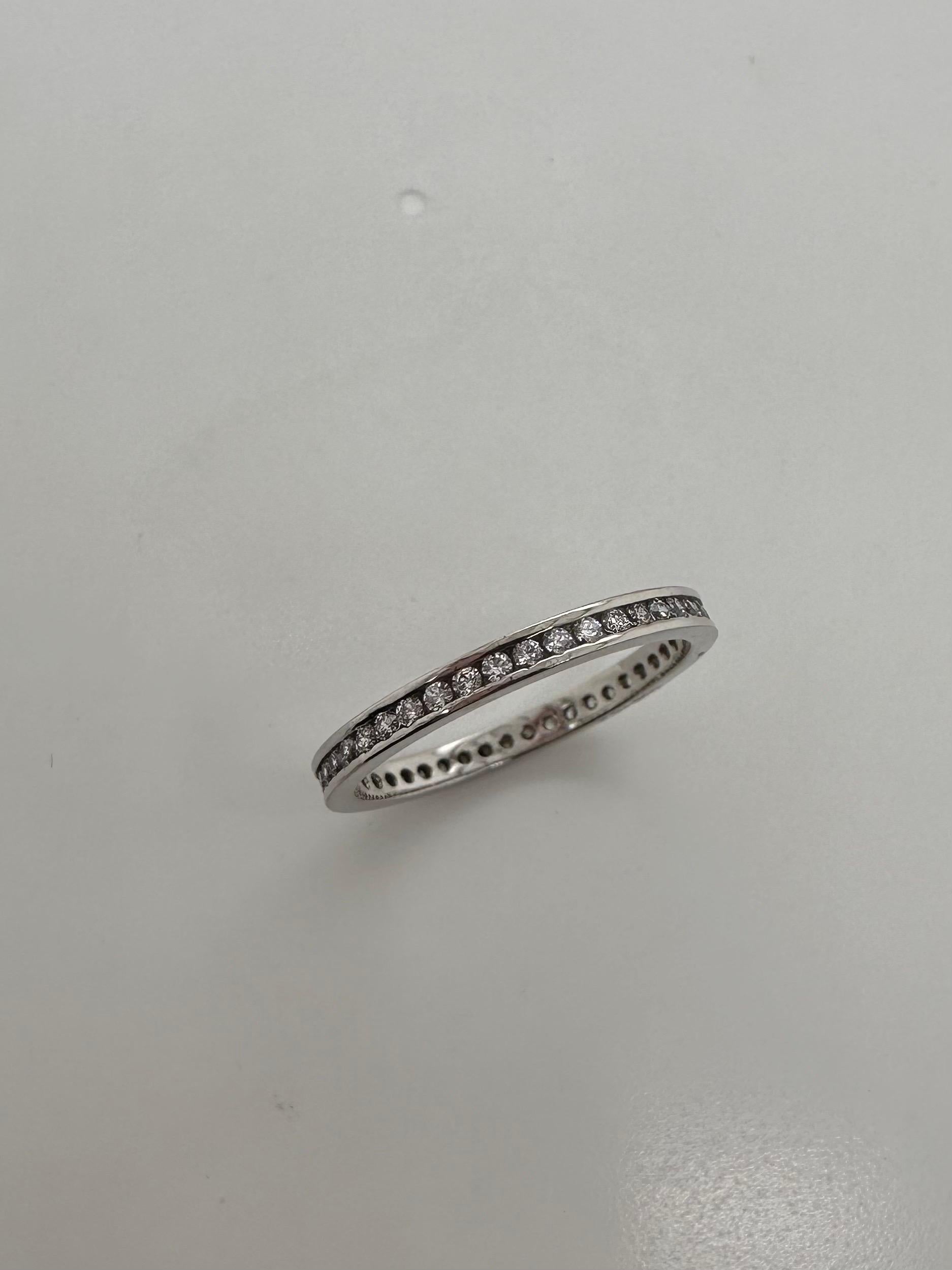 Elegant wedding band or a stacking ring in 10KT white gold, diamonds weighing 0.35ct this ring is eternity and cannot be sized, the ring size is 7.5.

Certificate of authenticity comes with purchase

ABOUT US
We are a family-owned business. Our