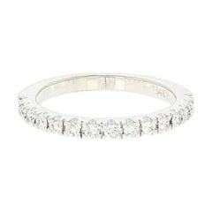 Diamond Wedding Band, 14 Karat White Gold Ring Round Brilliant .30 Carat