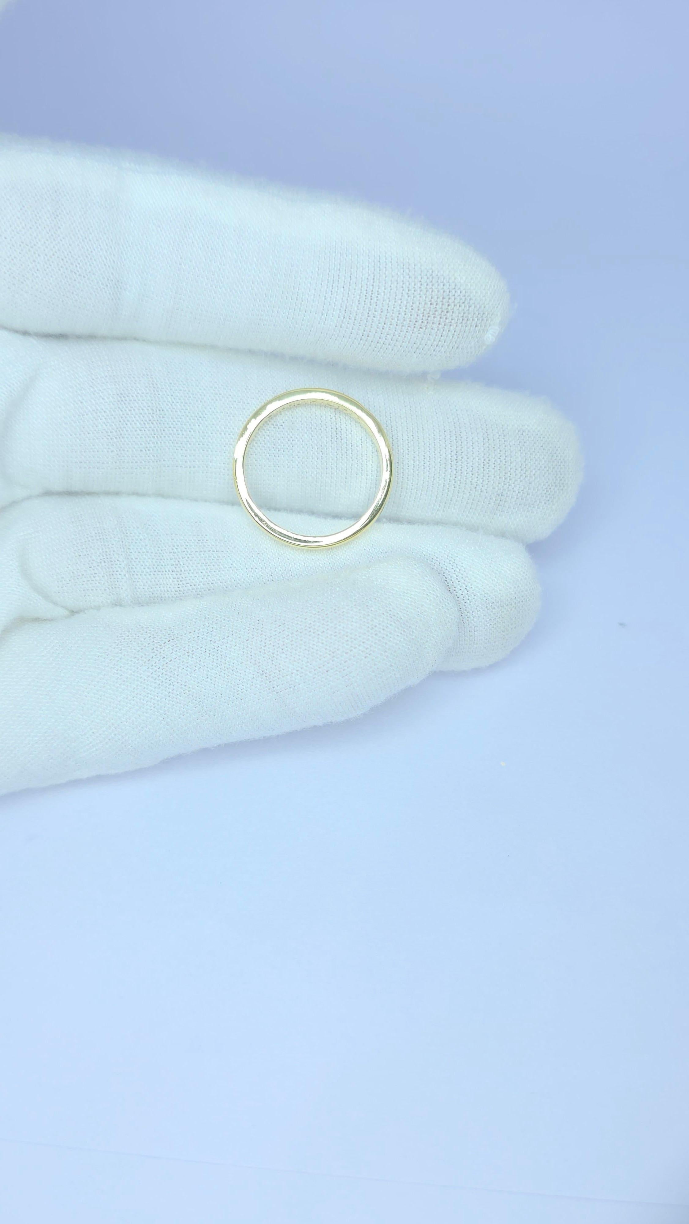 Fede nuziale con diamante Anello impilabile con diamante in oro giallo 14K in vendita 5