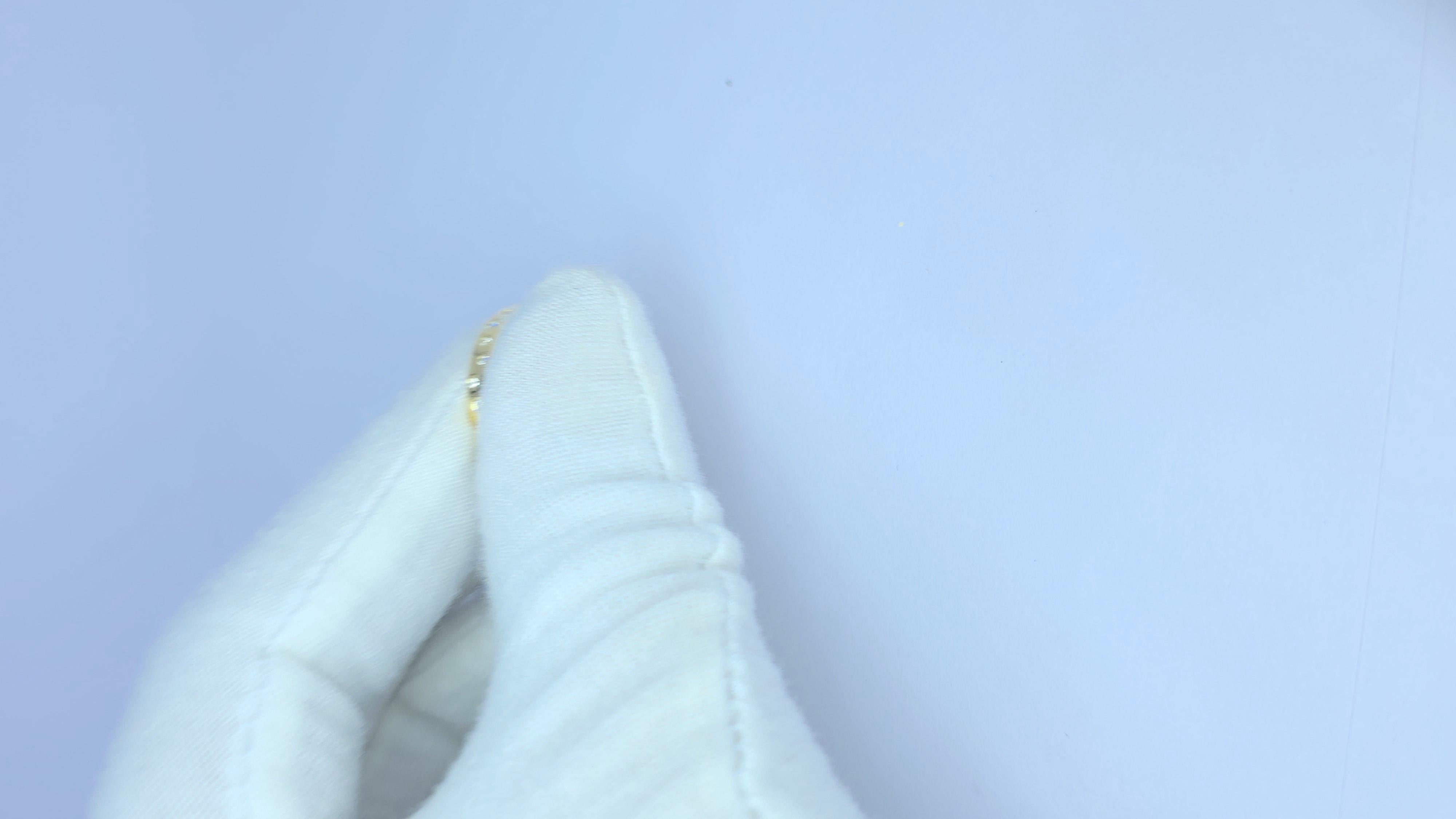 Fede nuziale con diamante Anello impilabile con diamante in oro giallo 14K in vendita 7
