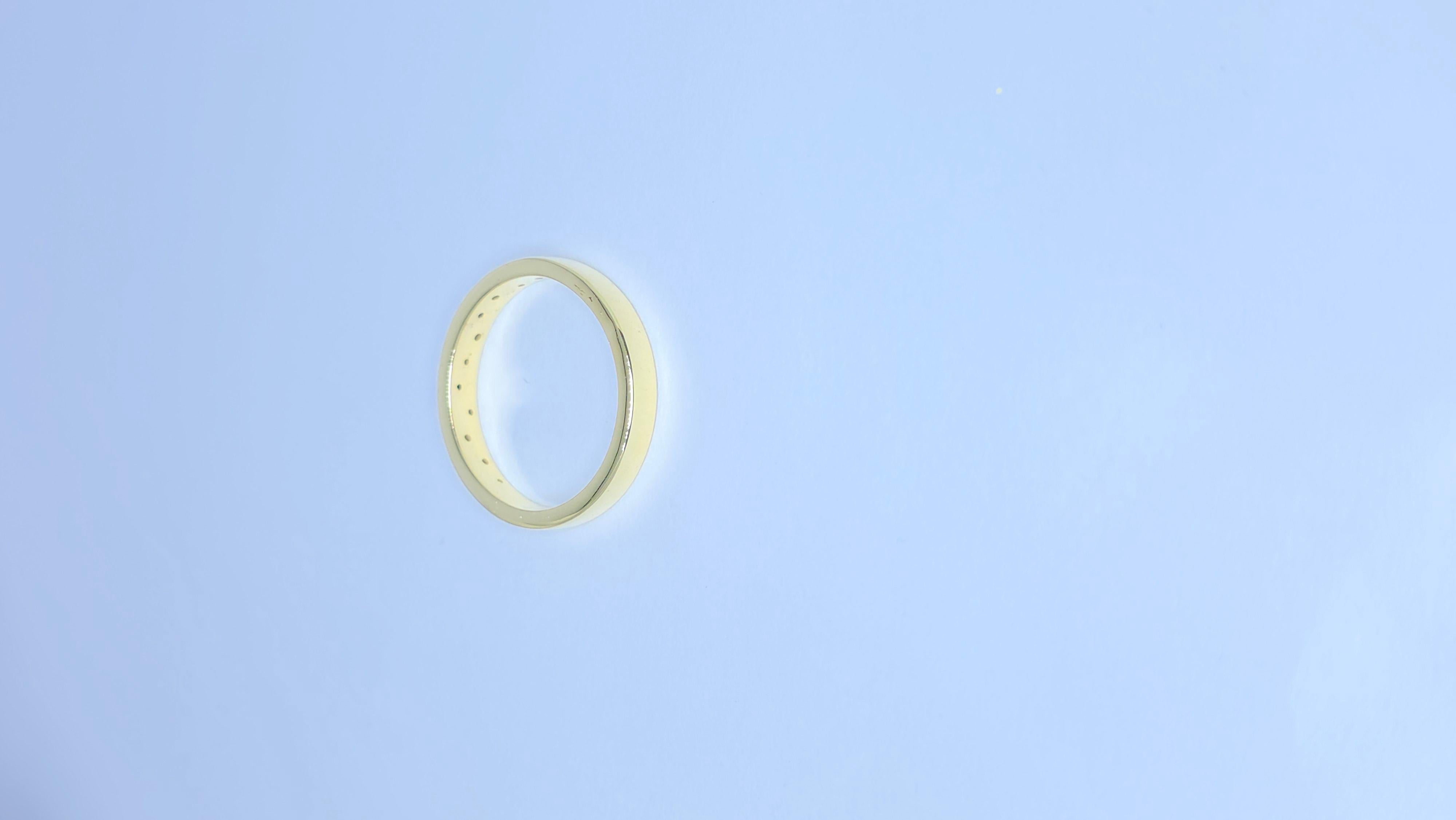 Fede nuziale con diamante Anello impilabile con diamante in oro giallo 14K in vendita 8
