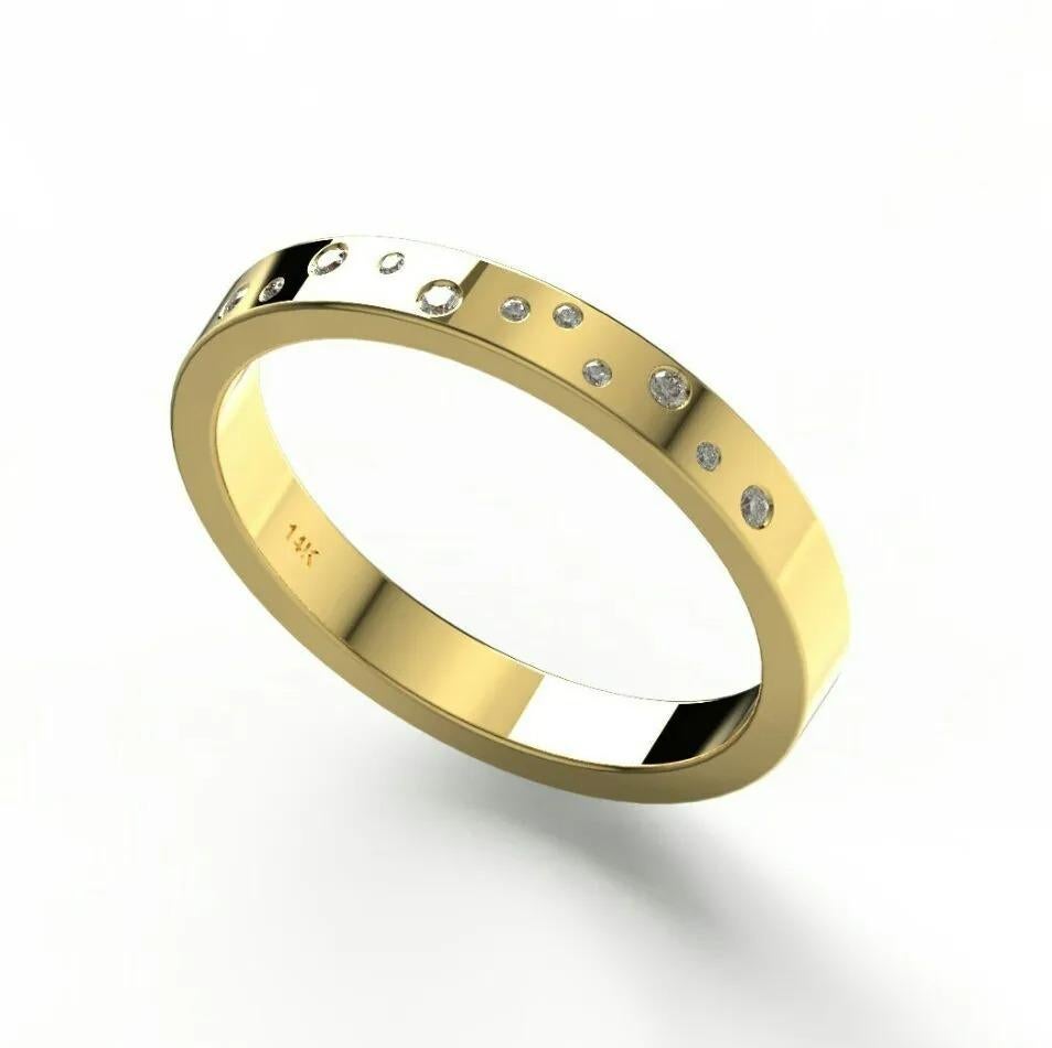 Fede nuziale di diamanti in oro giallo 14K Anello impilabile di diamanti Anello di anniversario Regalo
Leggero, può essere indossato tutti i giorni

Informazioni aggiuntive:
Forma: Rotondo
Fatto a mano: Yes One
Paese di origine: India
Peso totale