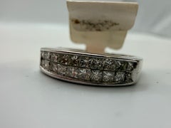 Diamond wedding band 14KT gold 1.20 carats princess cut diamond ring