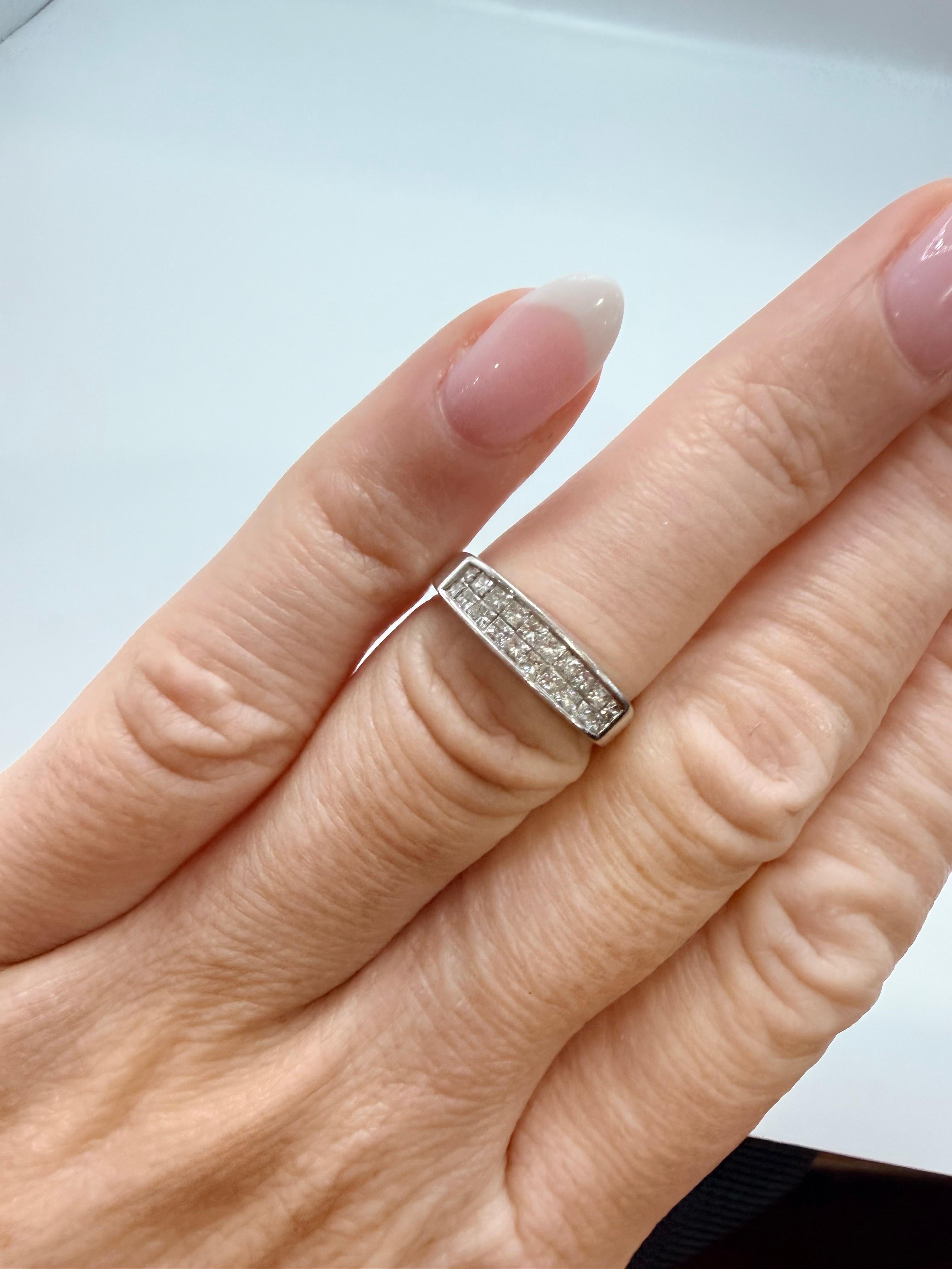 Alianza de diamantes Oro de 14 KT 1,20 quilates Anillo de diamantes talla princesa Corte princesa en venta