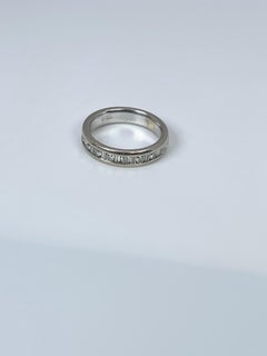 Diamant-Hochzeitsring 14KT Weigold 0,46 Karat einfacher halber Diamant