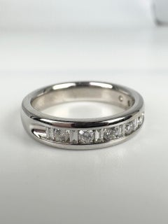 Diamond Wedding Band 14Karat White Gold Baguette Diamond Ring