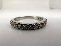 Diamond Wedding Band 14 Karat White Gold Half Eternity Diamond Ring
