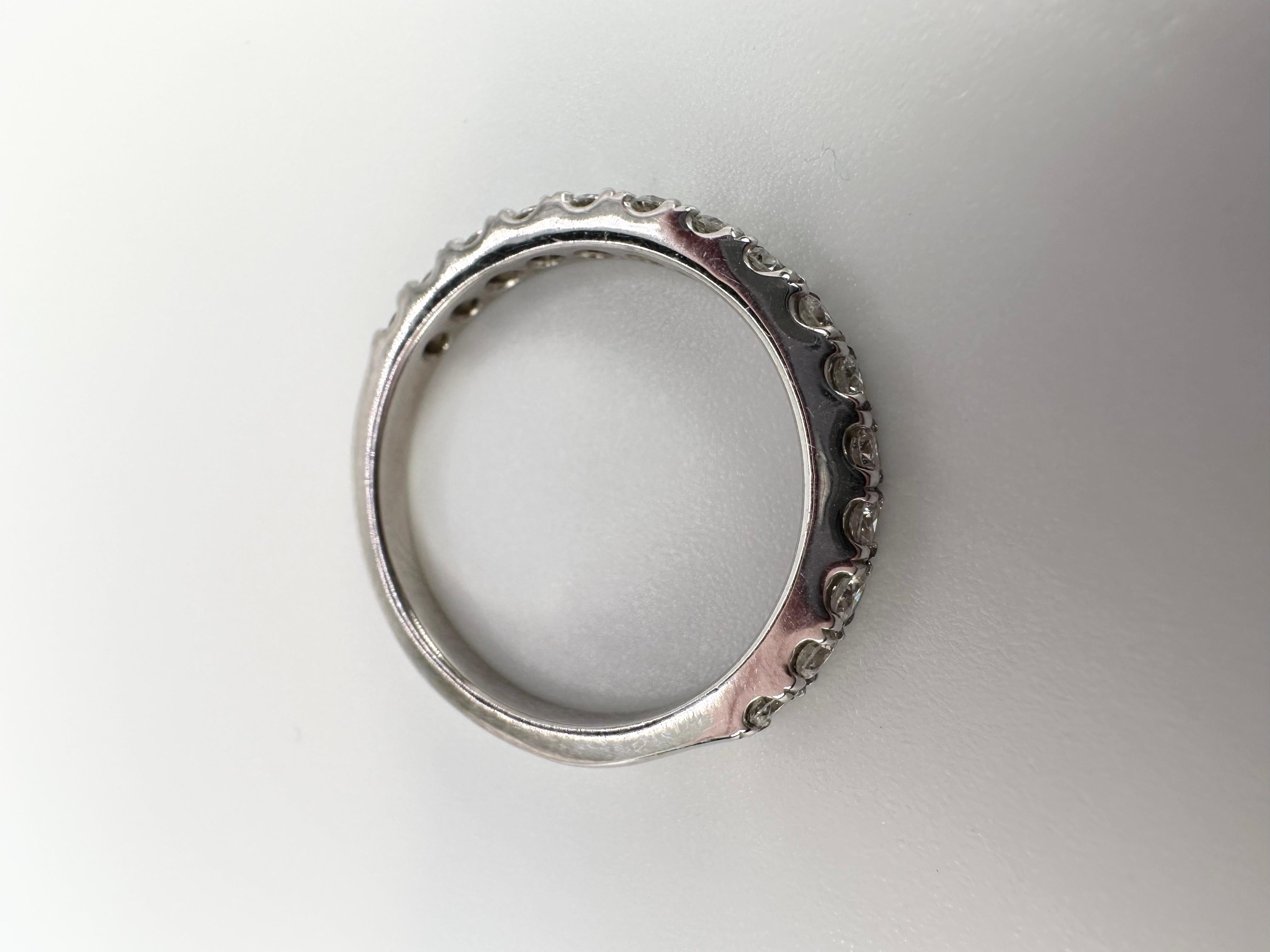 Diamond Wedding Band 14 Karat White Gold Half Eternity Diamond Ring In New Condition For Sale In Jupiter, FL