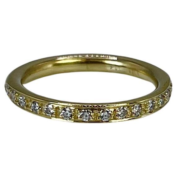 Diamond Wedding Band 14kt Yellow Gold Classic Diamond Ring Marriage Ring For Sale
