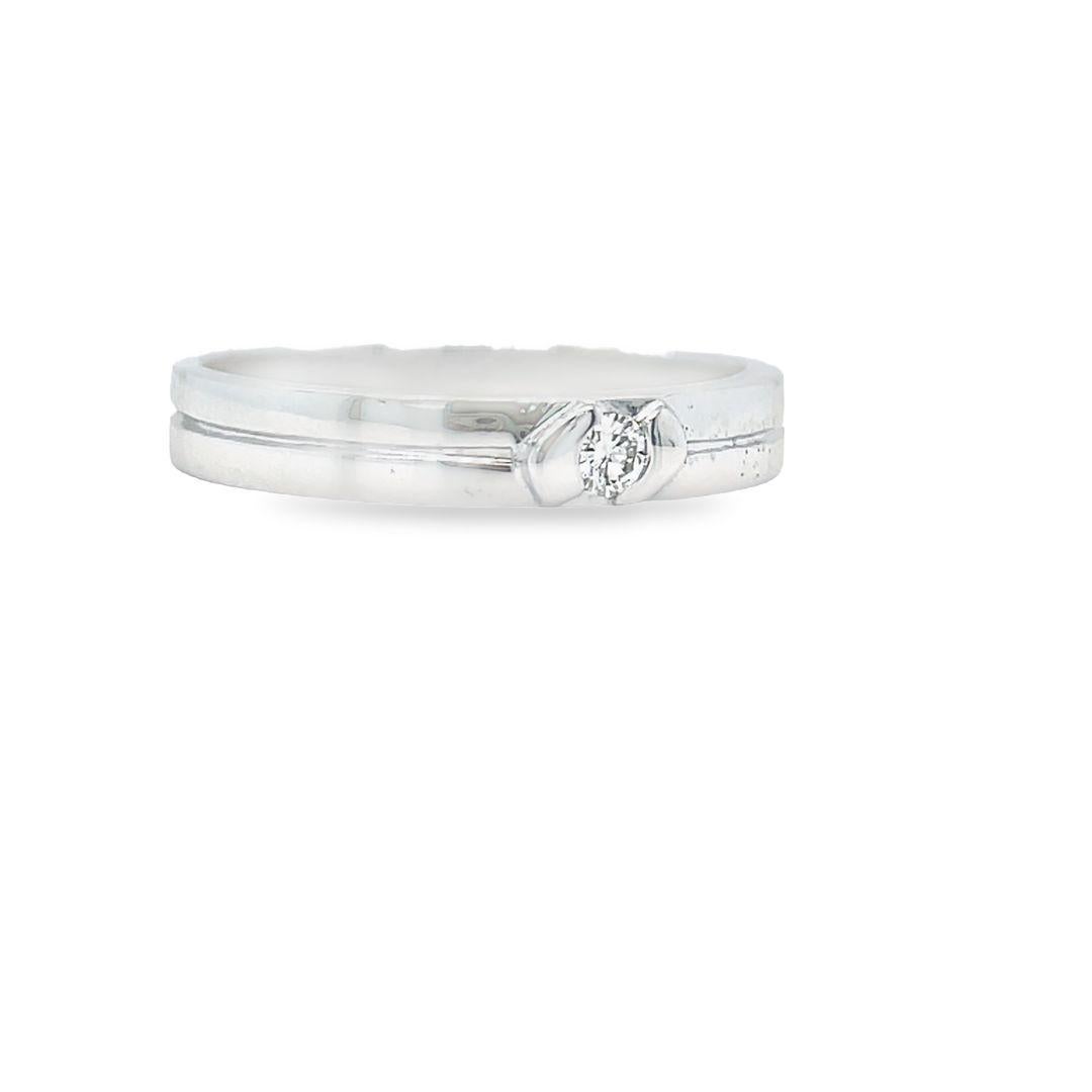 Diamond Wedding Band 18k White Gold For Sale 1